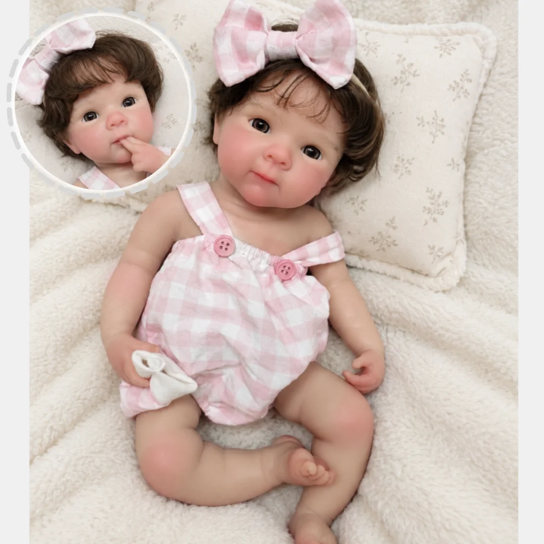 2 Sets Clothes/13Inch Cute Open Mouth Bettie bebe reborn de silicona Doll With Rooted Hair & Washable Body  Paint Skin Doll