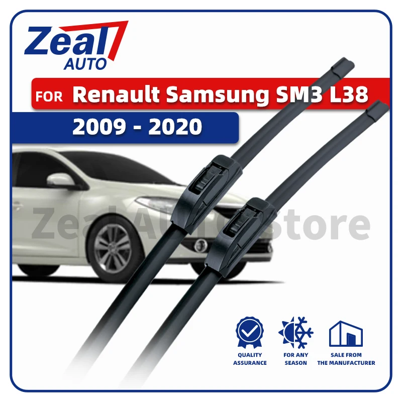 Frontscheibenwischerblätter für Renault Samsung SM3 L38 2009 - 2020 LHD RHD Windschutzscheibe Fenster Gummibürsten Autozubehör