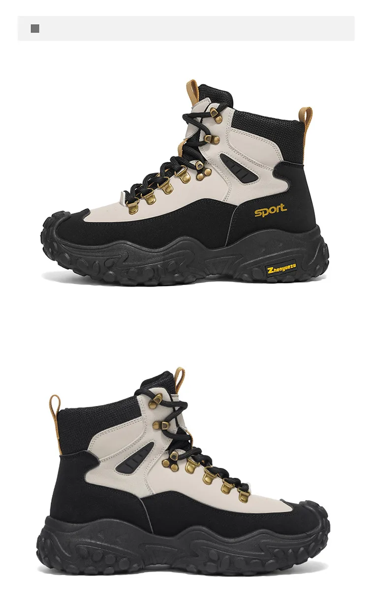 Herren-Outdoor-High-Top-Stiefel mit Dicken Sohlen, Hervorragender Griffigkeit, Besonders Geeignet für Bergsteigen und Wandern | Freizeitstiefel | Bergsteigerausrüstung und Campingausrüstung – Detail 21