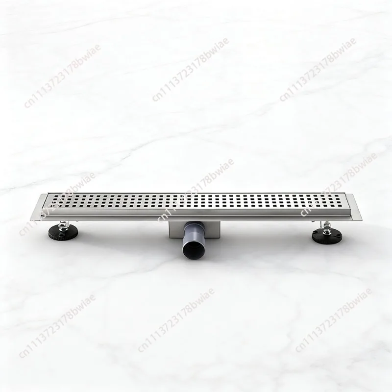 Invisible deodorant extended bathroom shower room stainless steel floor drain brushed rectangular large displacement view 2