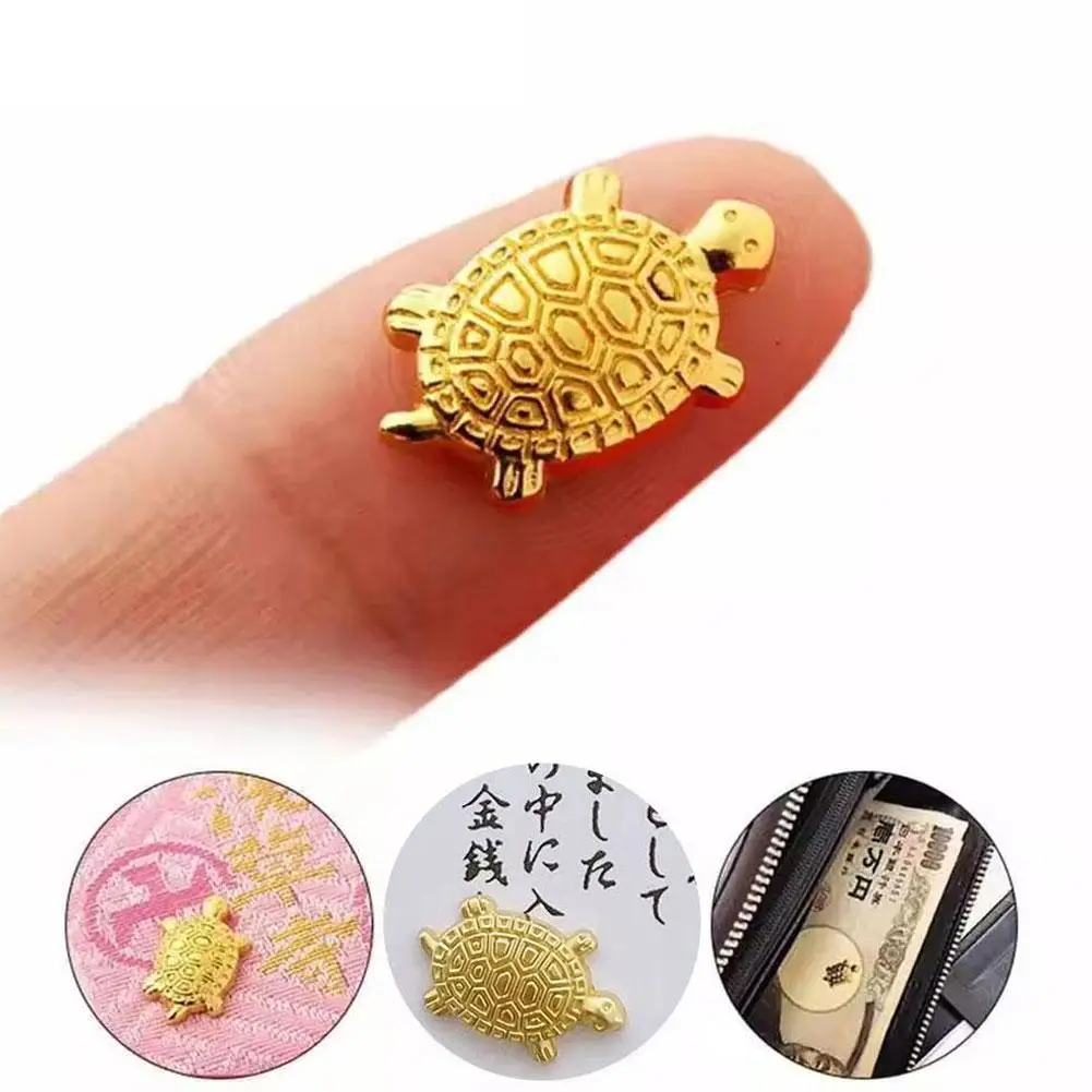 Japanese Money Turtle Pendant Ornament Small Golden Decoration Gift Good Tortoise Lucky Home Praying Luck Lucky Wealth Guar B3V5