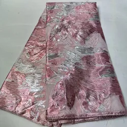 2024 Latest African Brocade Lace Fabric Nigerian Jacquard Lace Fabric Organza Lace for Evening Prom for Women Dresses HJ6084