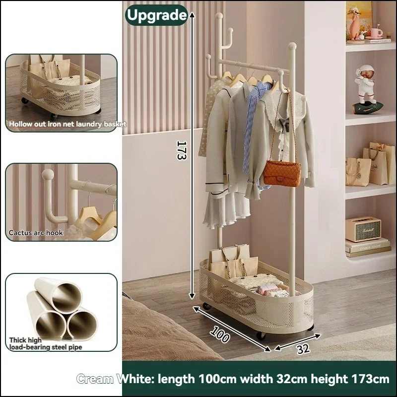 Cactus Hat Rack For Home Use, Simple Iron Art Storage, Multifunctional, Movable, Living Room, Balcony, Hanging Clothes Rack