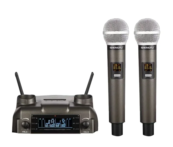 

2020 new magnetic induction charging wireless microphone microphone one for two KTV family performance factory direct sales UHF