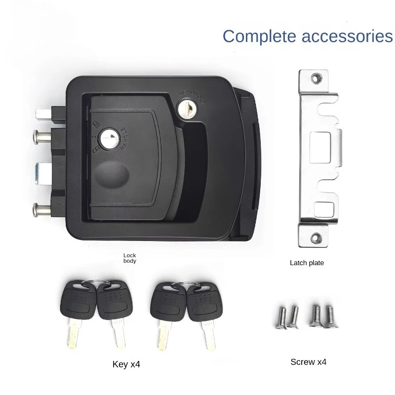 RV Door Lock, Manual Zinc Alloy Panel Lock Double Lock Cylinder IP54 Waterproof Dustproof for C-Class Camper Trailer