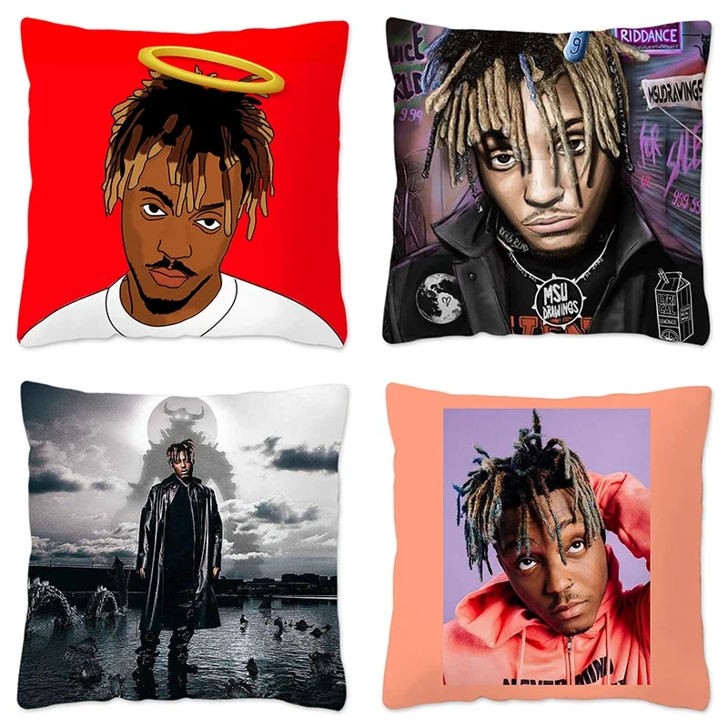 Rapper JUICE WRLD Pillow Case Home Decorative Hip Hop Cushion Cover for Sofa Livingroom Throw Pillow Cover 100% Polyester Hogar