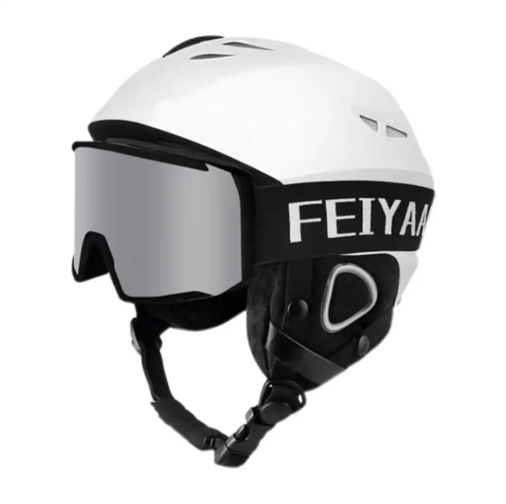 معدات التزلج الاحترافية: خوذة التزلج مع نظارات واقية مدمجة - مجموعة كاملة للرجال والنساء