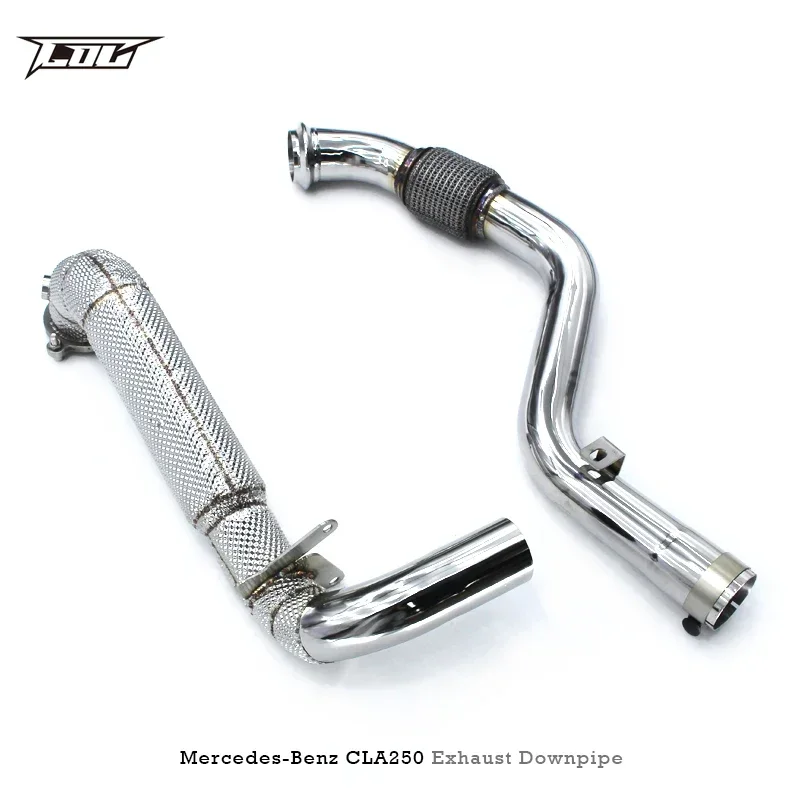 OEM High Performance Catless Exhaust Downpipe For CLA250 2.0T 2014-2021 Stainless Steel downpipe With Heat Shield