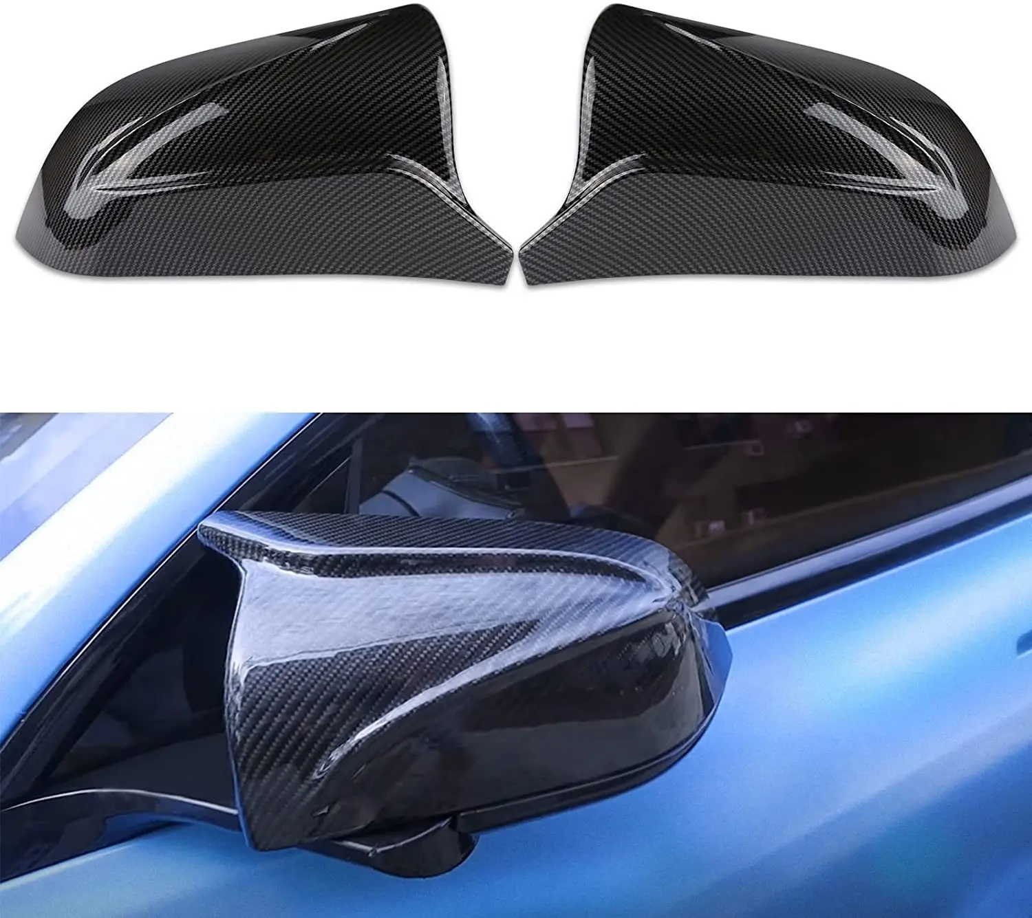 

Suitable for Tesla MODEL 3 bullhorn reversing mirror housing carbon fiber carbon pattern water transfer mirror shell cover