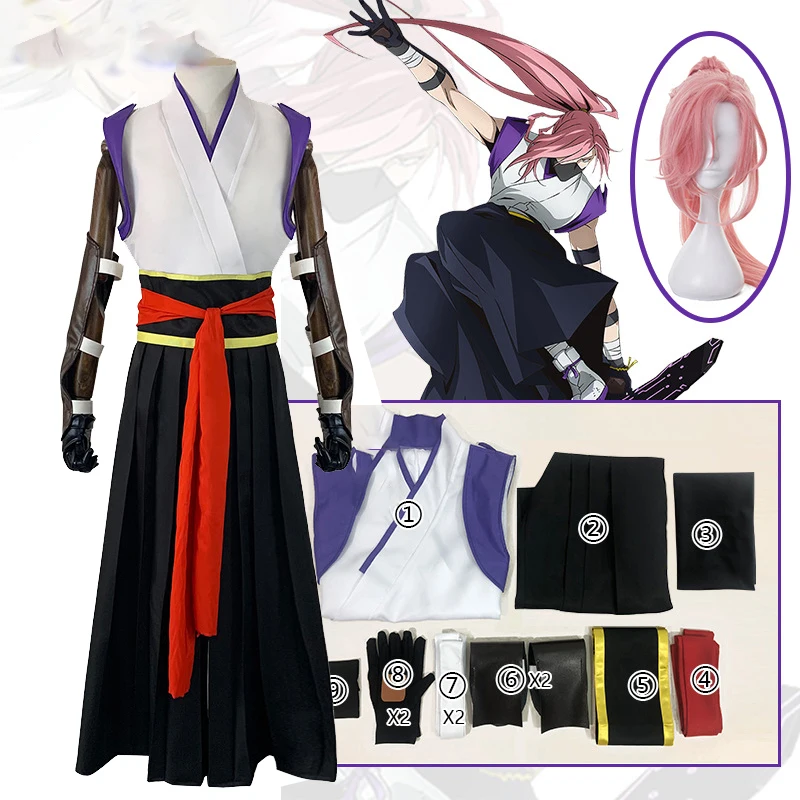 

Cherry Blossom SK8 the Infinity Cosplay Costume Kaoru Sakurayashiki Suit Pink Wig Skateboard Halloween Party Outfits Suit