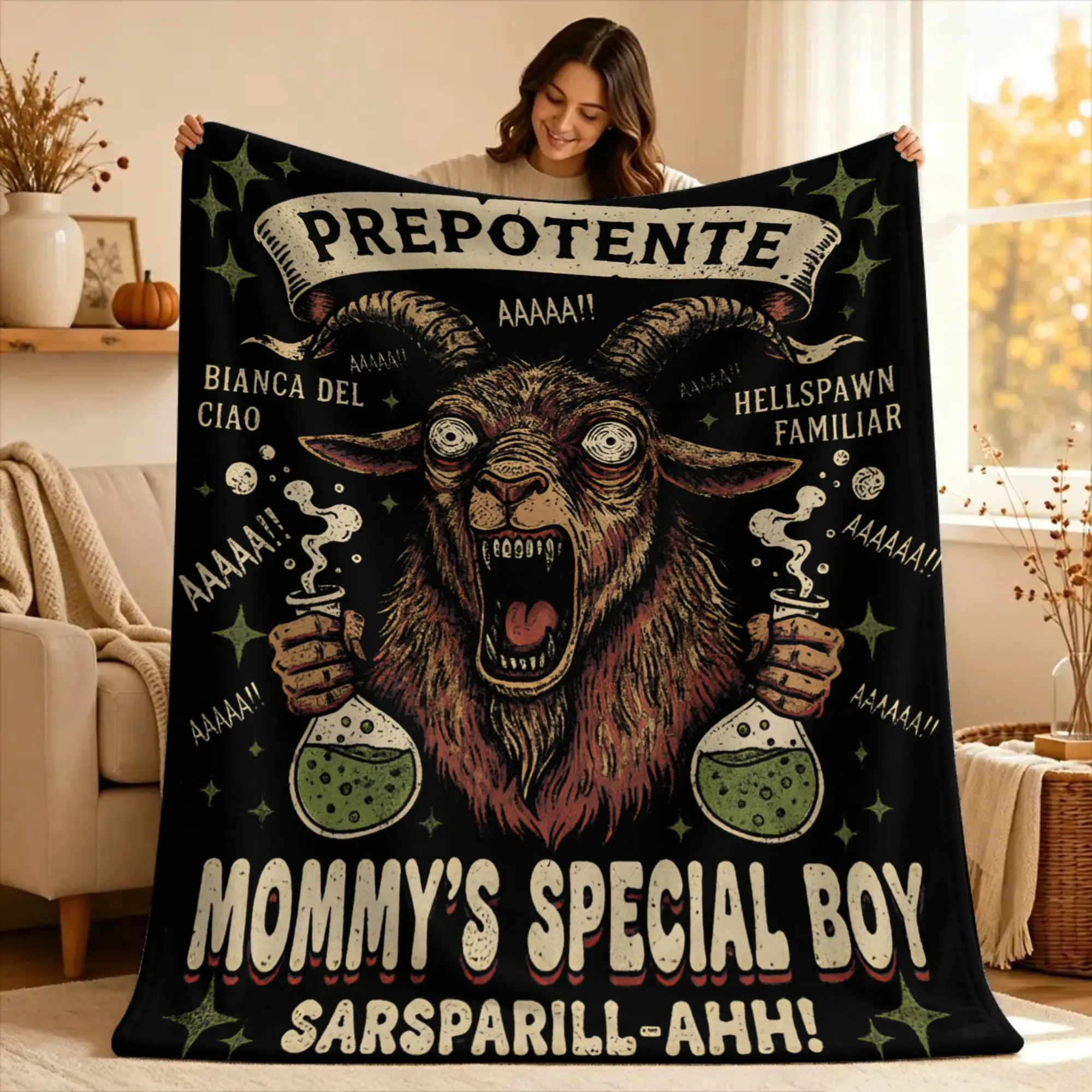 Prepotente Mommy's Special Boy Dungeon Crawler Carl Blanket  Soft Warm For Outdoor Travel Office Flannel Bedspread Bed Cover