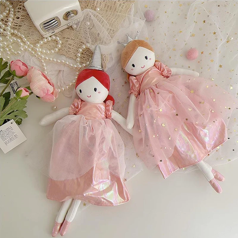 35cm Girl Princess Cloth Toys with Lovely Dress Birthday Gifts for Girls Soft Cuddly Toy Handmade Rag Doll