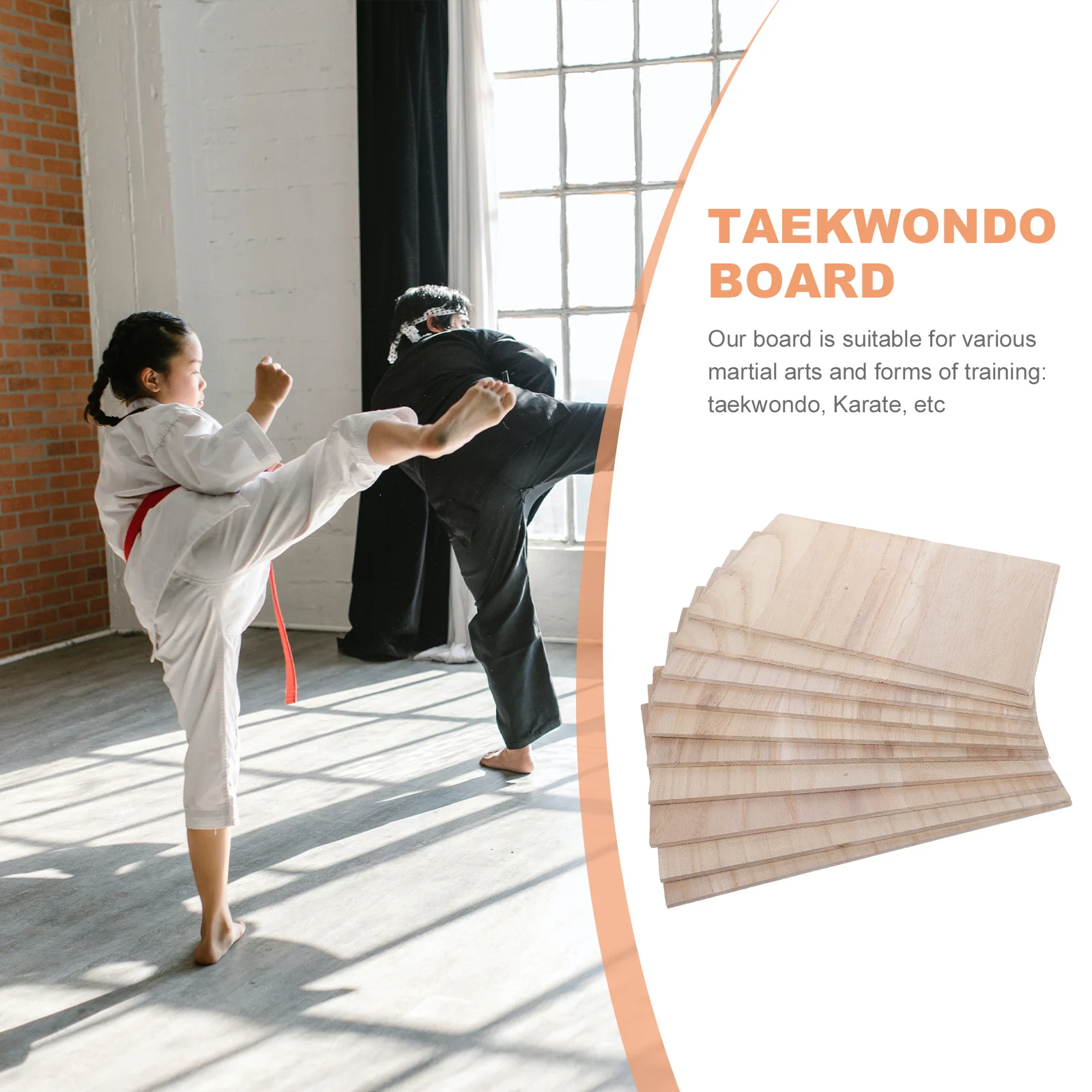 

10Pcs Portable Taekwondo Boards Wood Professional Kids Practice Punching Boards Martial Arts Training Accessory
