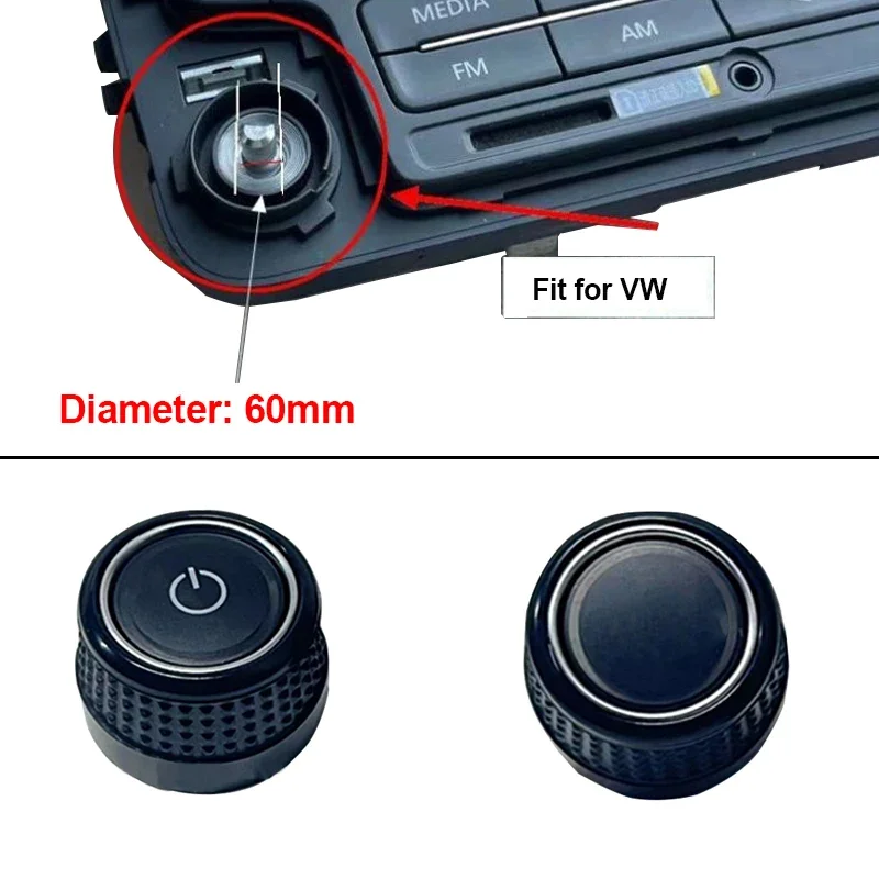 New Interior Info Radio CD GPS Display Screen Start Switch Volume Button for Volkswagen Polo 5 6R MK5 GTI Fox Golf 6 Accessories