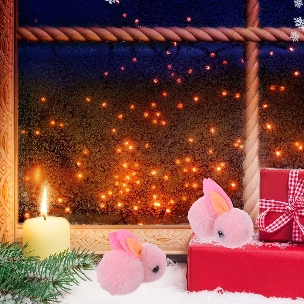 

Набор из 12 мягких фигурок кроликов для рождественского декора: украшения для елки, вечеринок и рабочего стола, миниатюрные зайчики