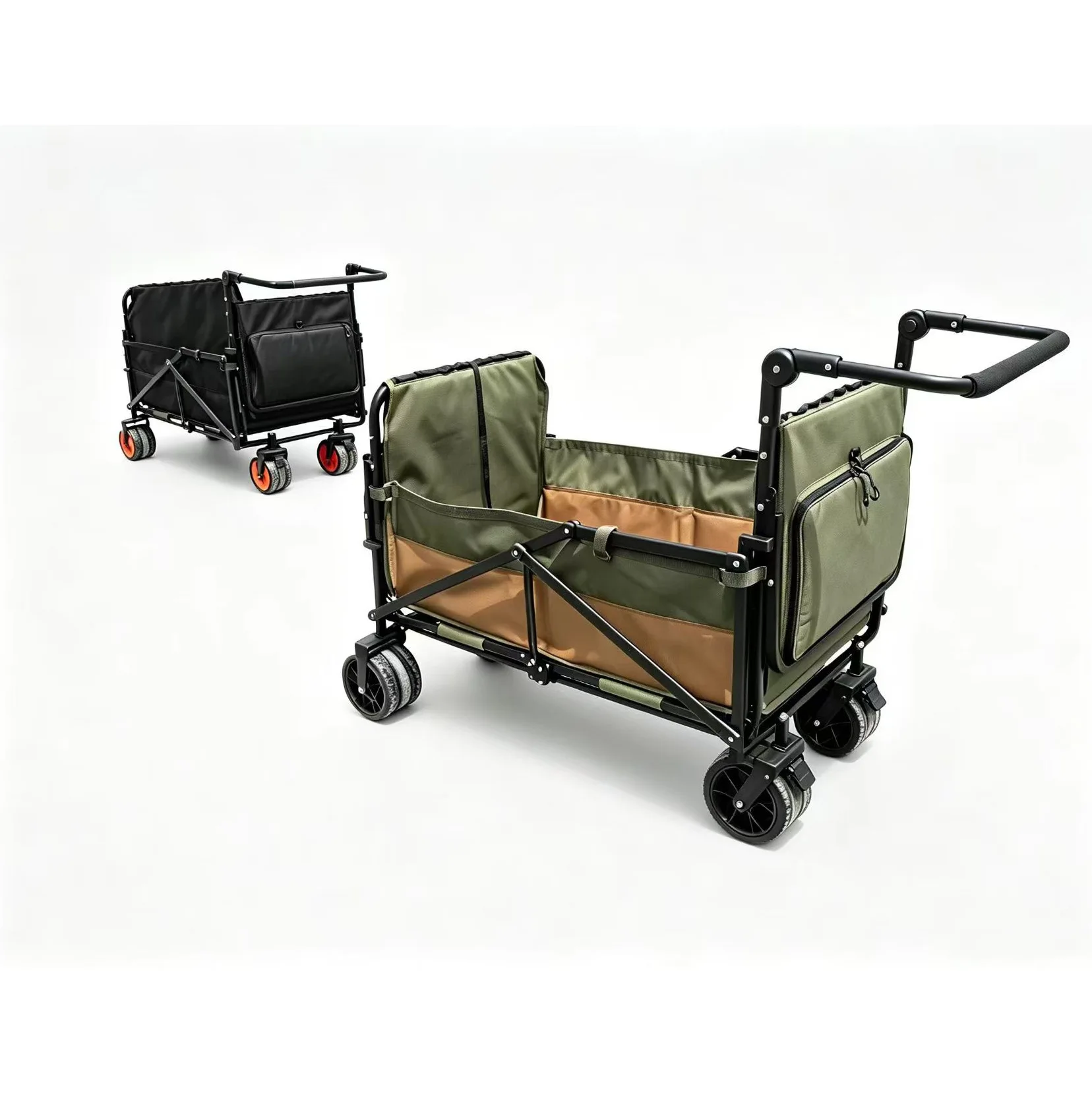 Outdoor multi-function camper reclining foldable beach camper tank wheel dual-purpose small trailer