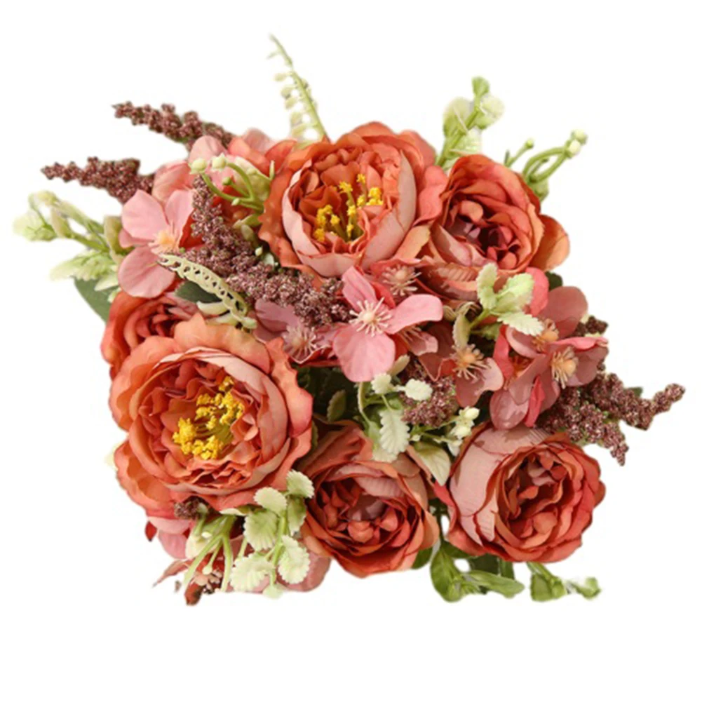 

Artificial Flowers Bouquet 13 Heads European Style Peony Silk Flowers High Quality Plastic Flowers Fake Daisy Accessories