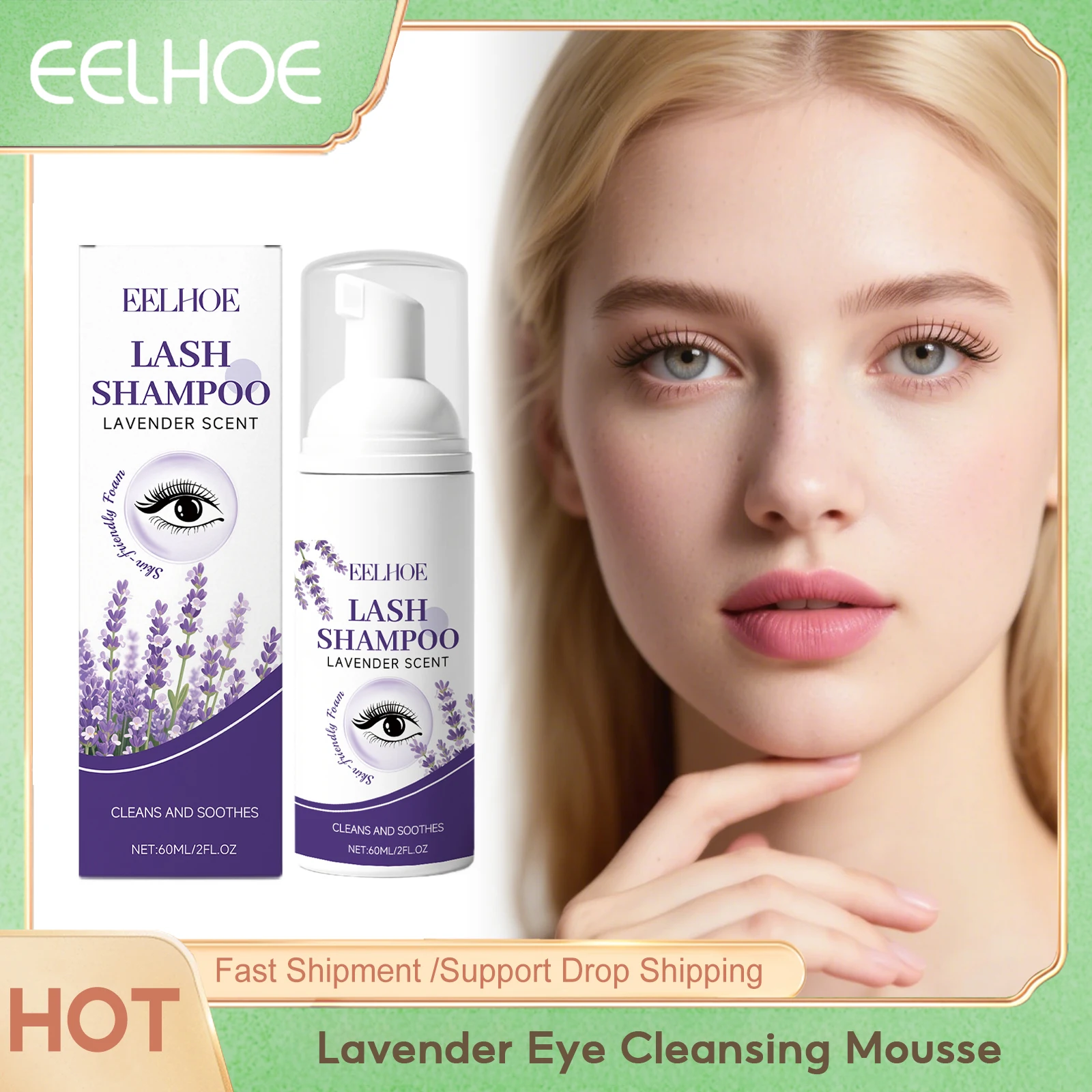 

Eelhoe Lavender Eye Cleansing Mousse Oil Control Deeply Hydrating Reduce Pollution Keep Brighten Normal Skin Lash Clean Shampoo