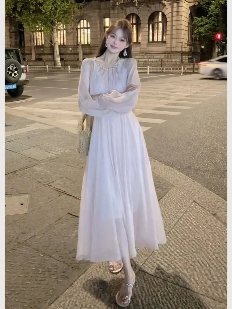 Ele Pink Summer Dr Faionable Veelzijdige strandrok voor dames, Holiday Coastline Ultra Fairy lange A-lijn rok