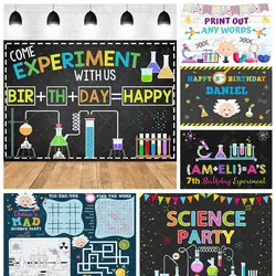 Cartoon Magic Chemical Reagent Science Experiment Theme Kids Birthday Party Banner Backdrop Custom Room Poster Decor Background