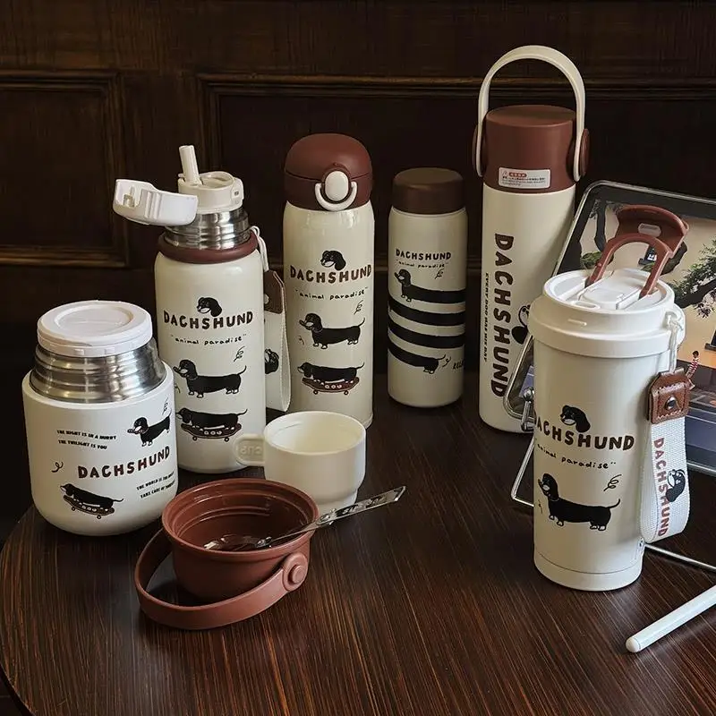 

Cute Dachund Dog Stainl Steel 36 Insulated Water Bottle Portable Coffee Cup for Men And Women High Aesthetic Value Cact