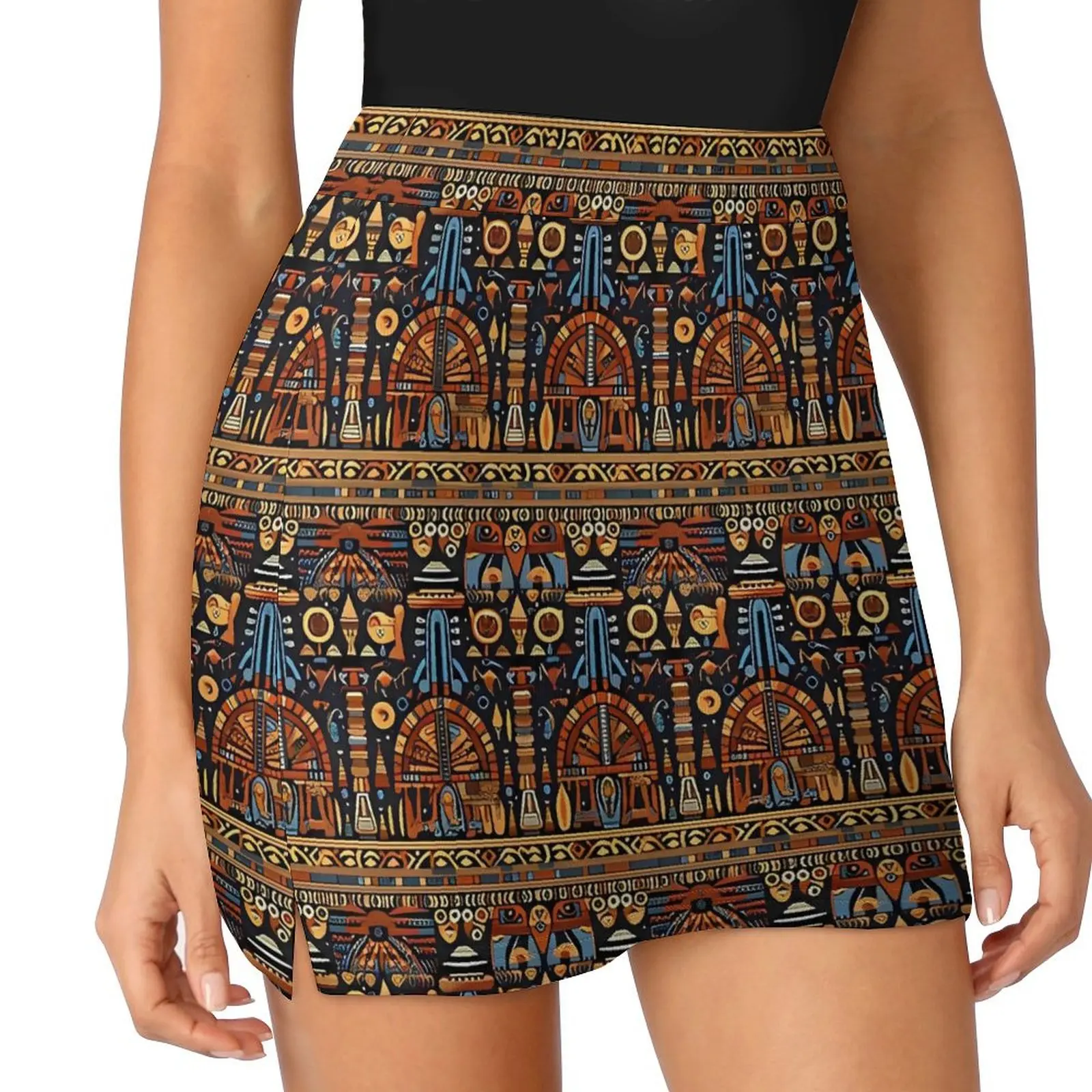 Ancient Egyptian Art  Pattern Skirt  Trendy Mini Skirts Summer High Waist Graphic Street Style Casual Skirt Large Size