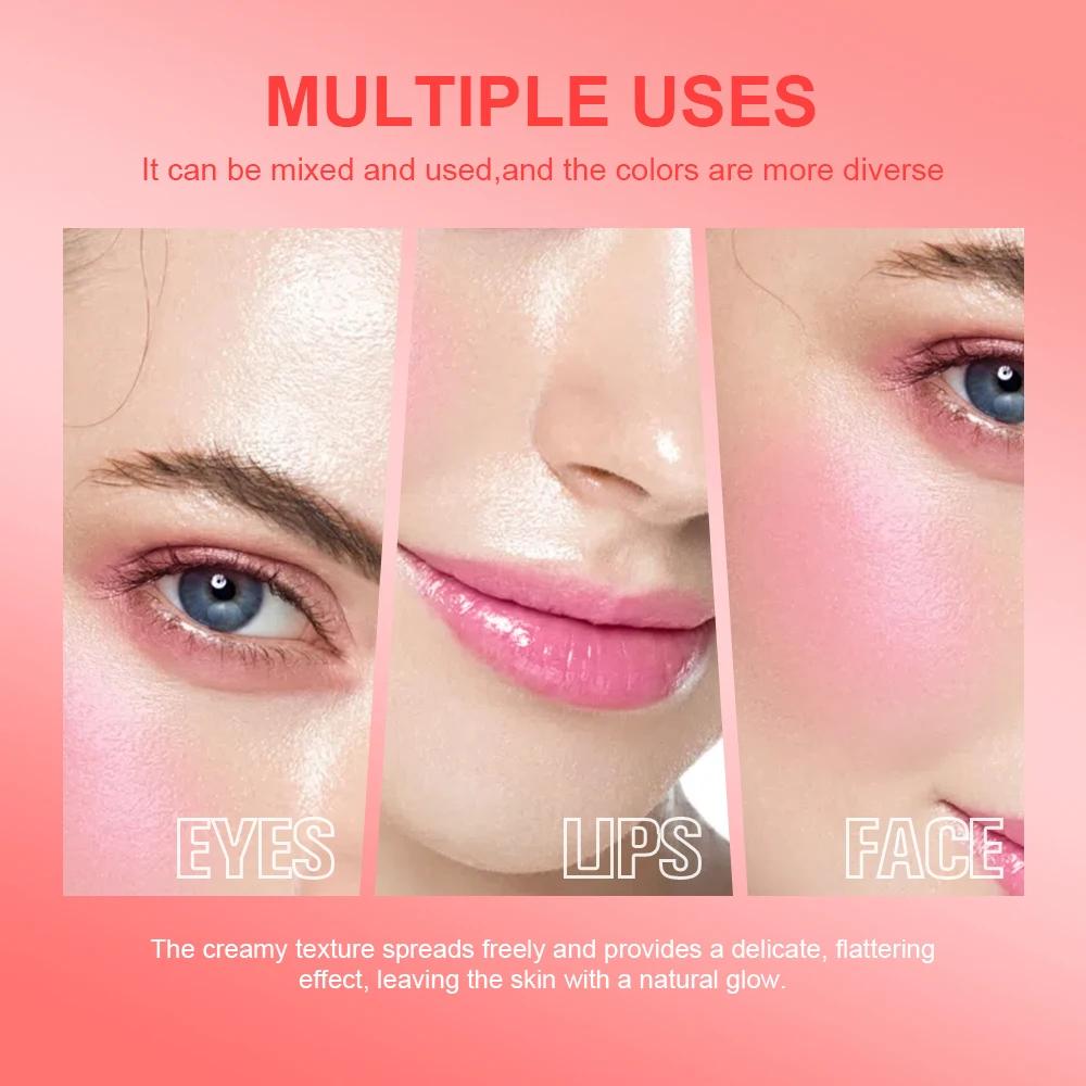 5 Colors Smooth Blush Stick Naturally Saturated Long-lasting Waterproof Natural Blush Brightening Skin Tone Expanding