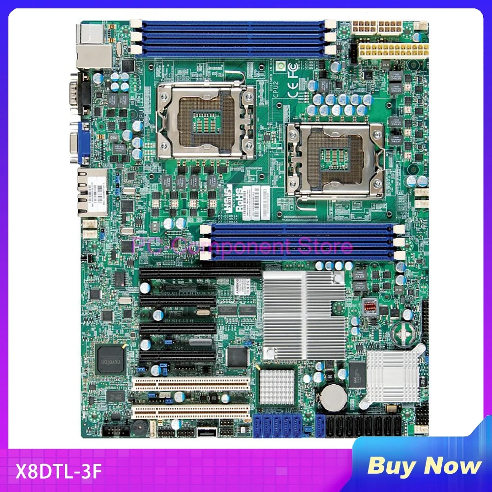 X8DTL-3F for Supermicro Server Motherboard Xeon processor 5600/5500 Series SATA2 PCI-E 2.0 Integrated IPMI 2.0 DDR3