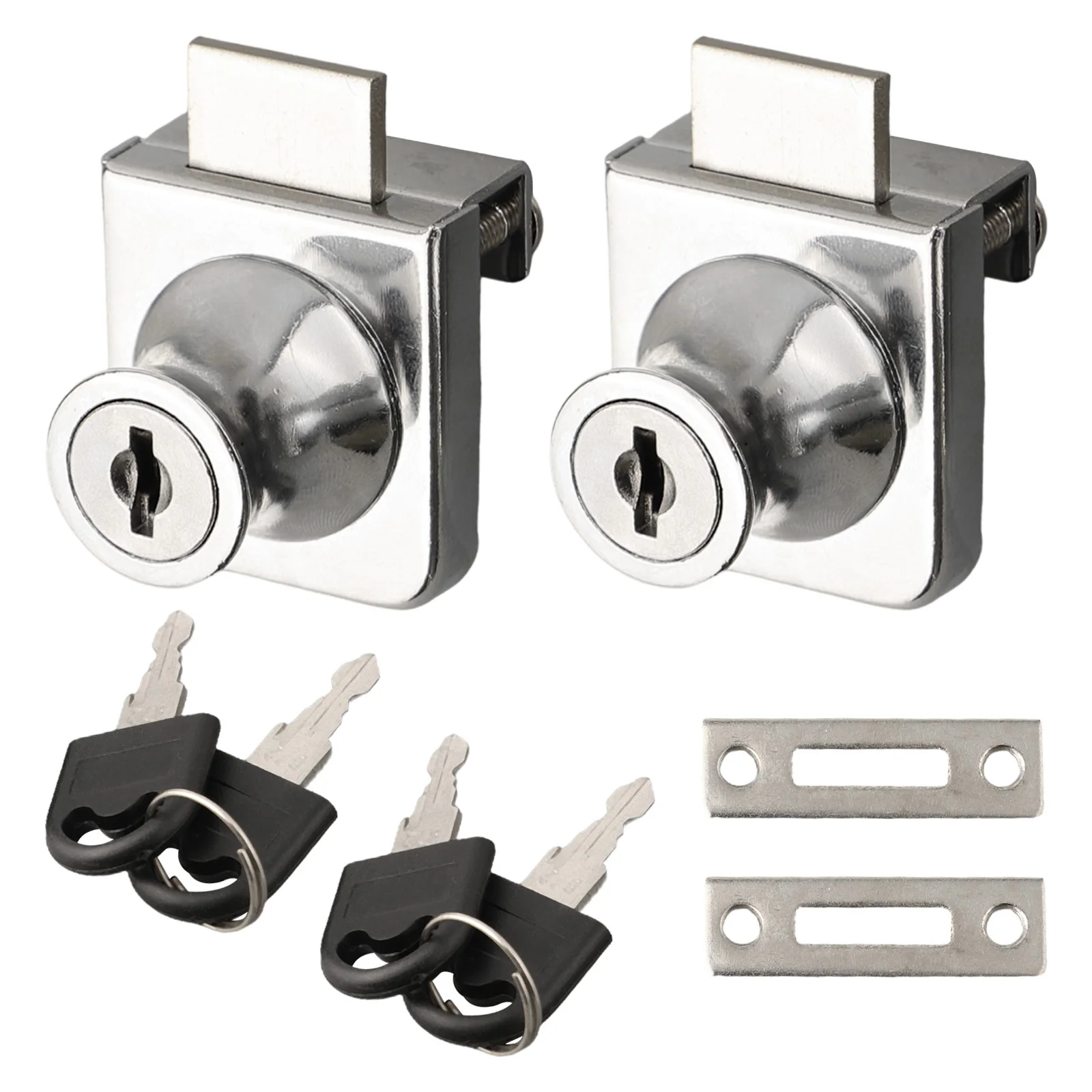 Glass Cabinet Replacement Locks 2 Pack of Anti Rust Zinc Alloy Single Door Locks with Simple Installation Process