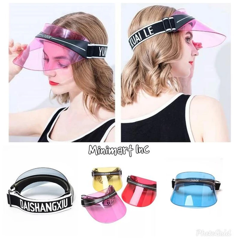 

Fashion Summer PVC Sun Hat Transparent Golf Hat Unisex Waterproof Adjustable Casual Anti-UV Empty Top Beach Hat