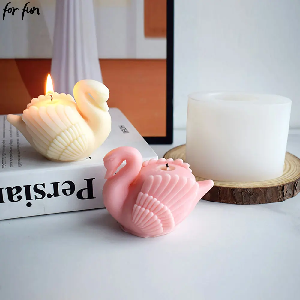 

For Fun 3D Swan Candle Silicone Mold Crystal Epoxy Resin Mould DIY Handmade Aromatherapy Candle Making Cake Tools Gifts Decor