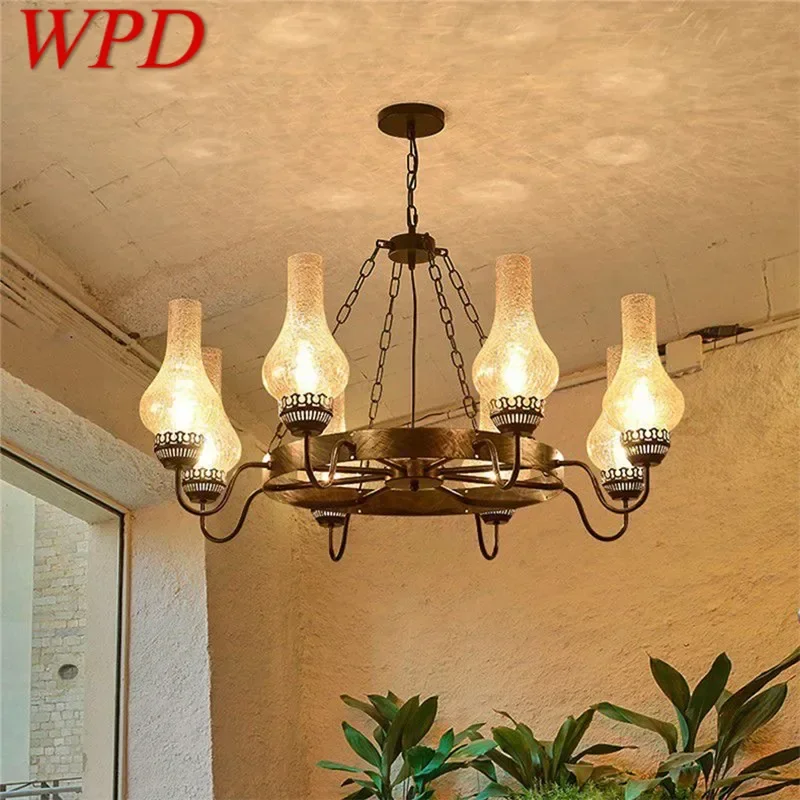 WPD American Retro Pendent Lamp Industrial Wind Living Room Restaurant Homestay Loft Clothing Store Cafe Bar Box Chandelier