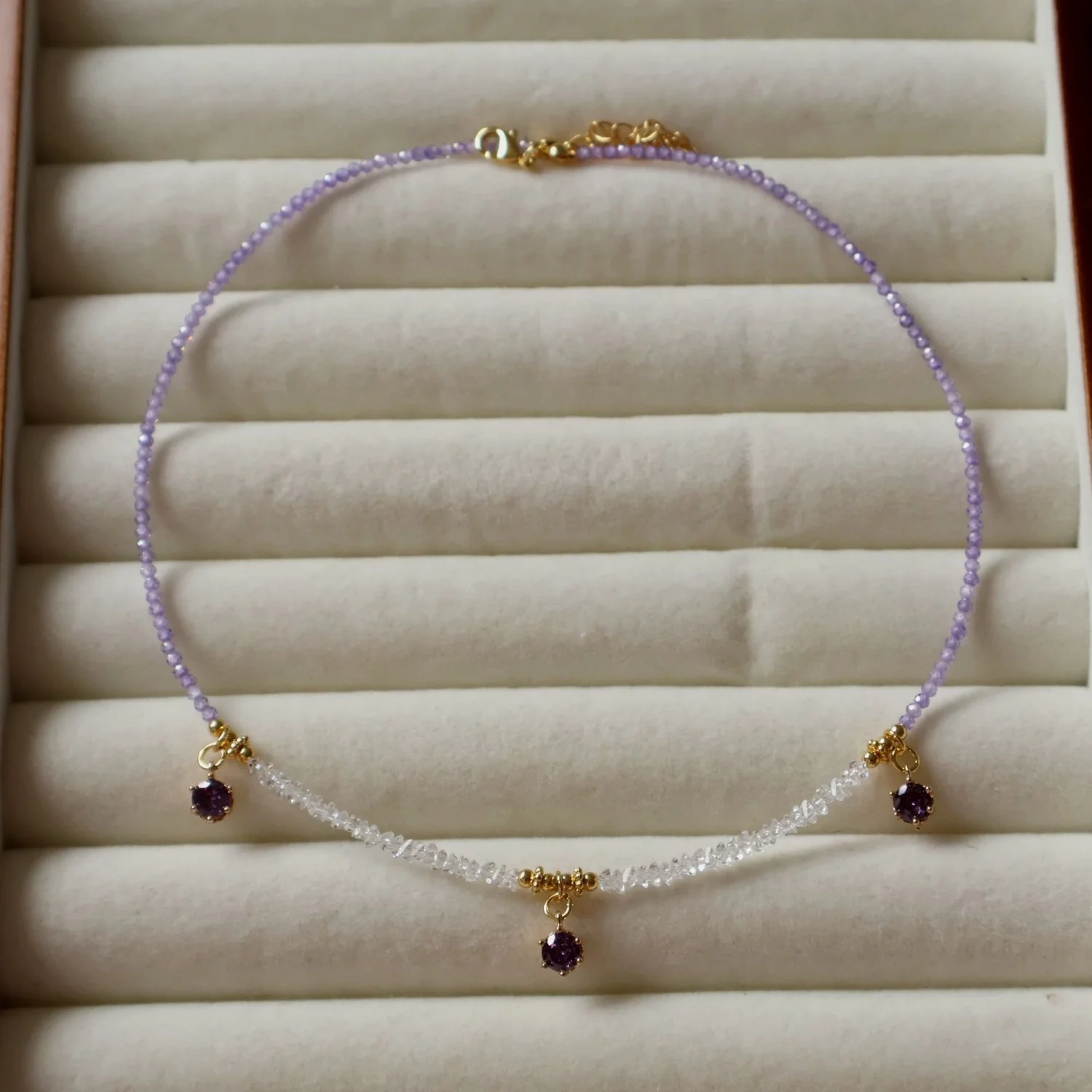 

Elegant Purple Necklace for Women Zircon Pendant Design Jewelry Accessory Simple Fashion Gifts for Girlfriend