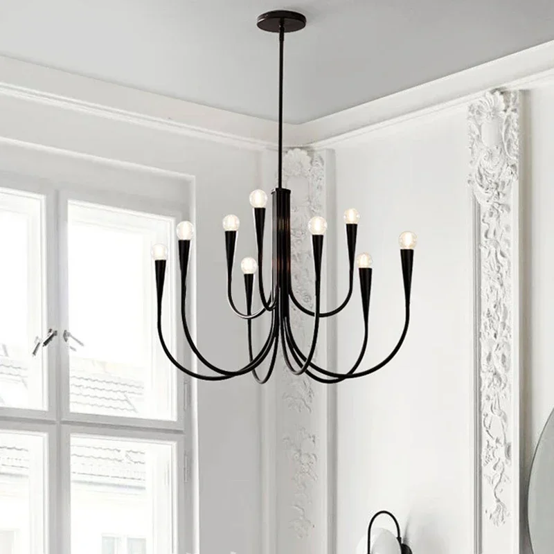 Modern Gold Chandelier Nordic Dining Table Hanging Lamp for Living Room Kitchen Restaurant Lustre Metal LED Chandelier Lighting