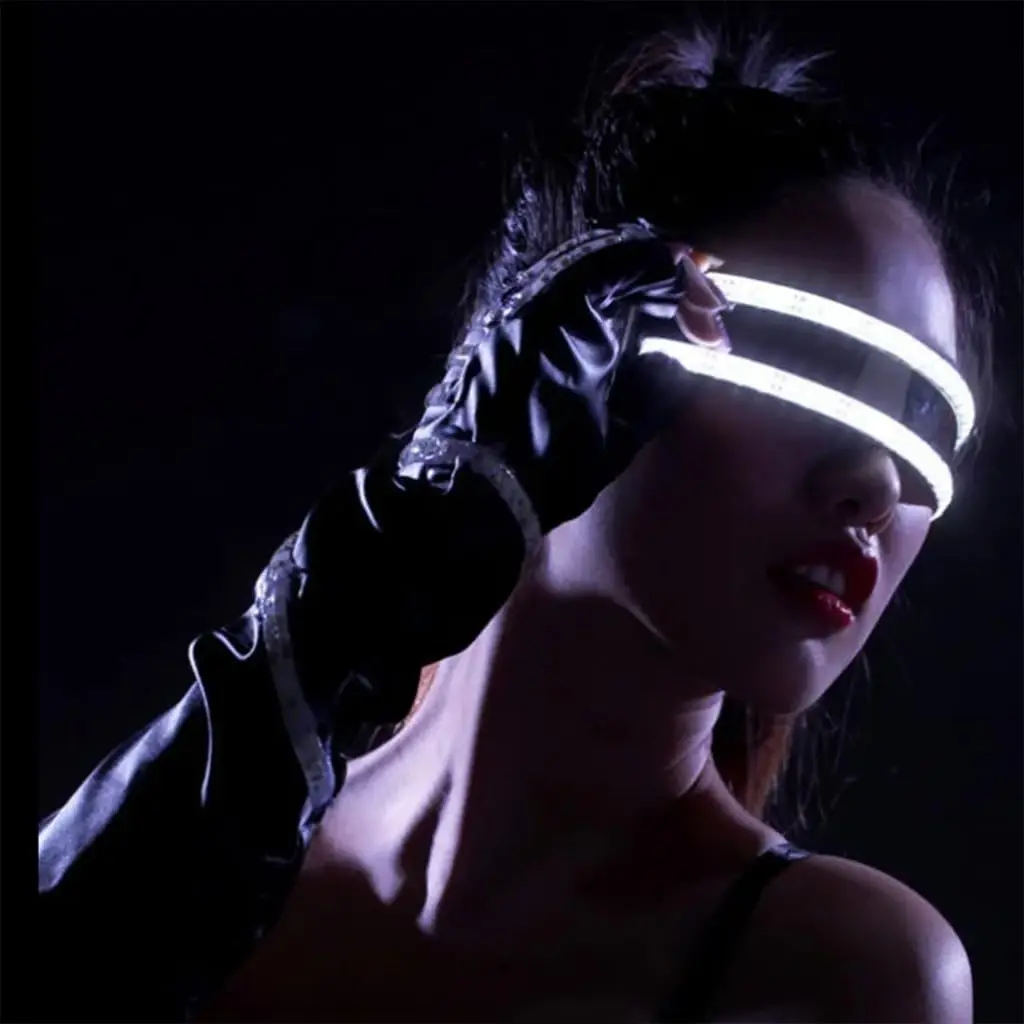 Wholesale LED Visor Glasses Cool Carnival New Year Flashing Sunglasses Boys Girls Cosplay Glasses Punk Sunglasses Glow Eyewear