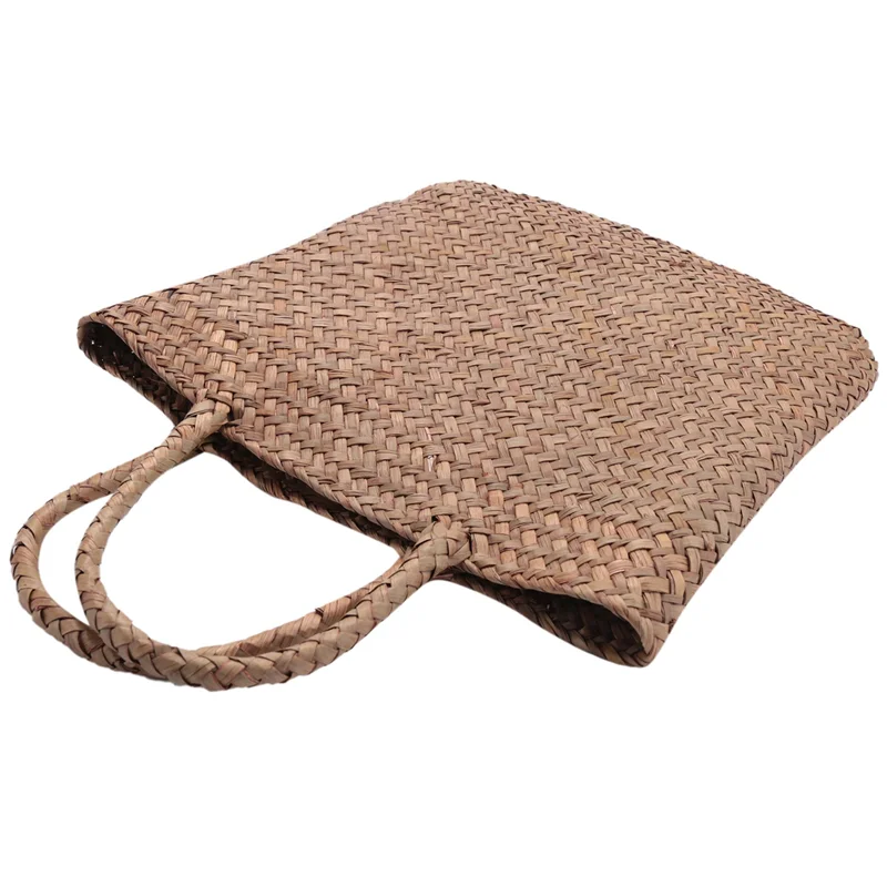 PROMOTION! Casual Straw Bag Natural Wicker Tote Bags Women Braided Handbag For Garden Handmade Mini Woven Rattan Bags