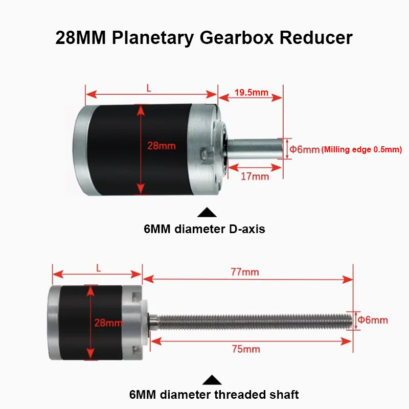 

28MM Planetary Gearbox Metal Gear Reducer for 385 395 2838 365 Motor small motor speed regulation variable speed