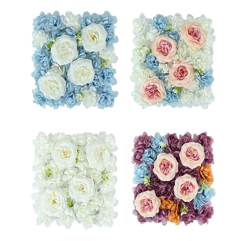 30X30cm Silk Rose Artificial Flower Wall Panels Handmade Wedding Decor  Birthday Party Shop Flower Backdrops Decoration Flowers