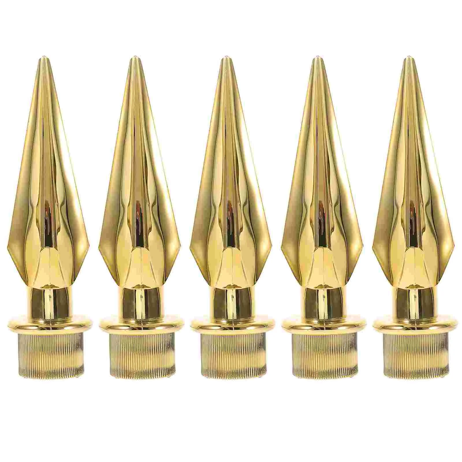 

5 Pcs Flagpole Stand Barrier Fence Yard Decorations Outdoor Decorative Post Finials