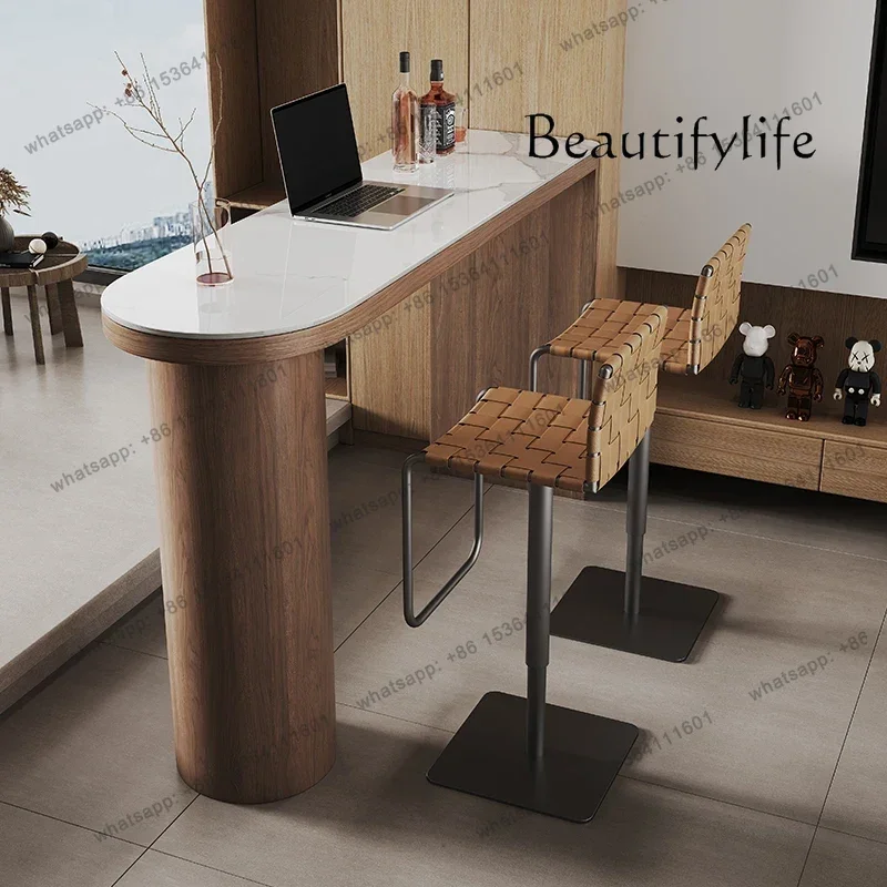 خمر الجوز بار الشمال المنزل خشب متين طاولة بار مكتب غرفة المعيشة روك بلاطة بار #1