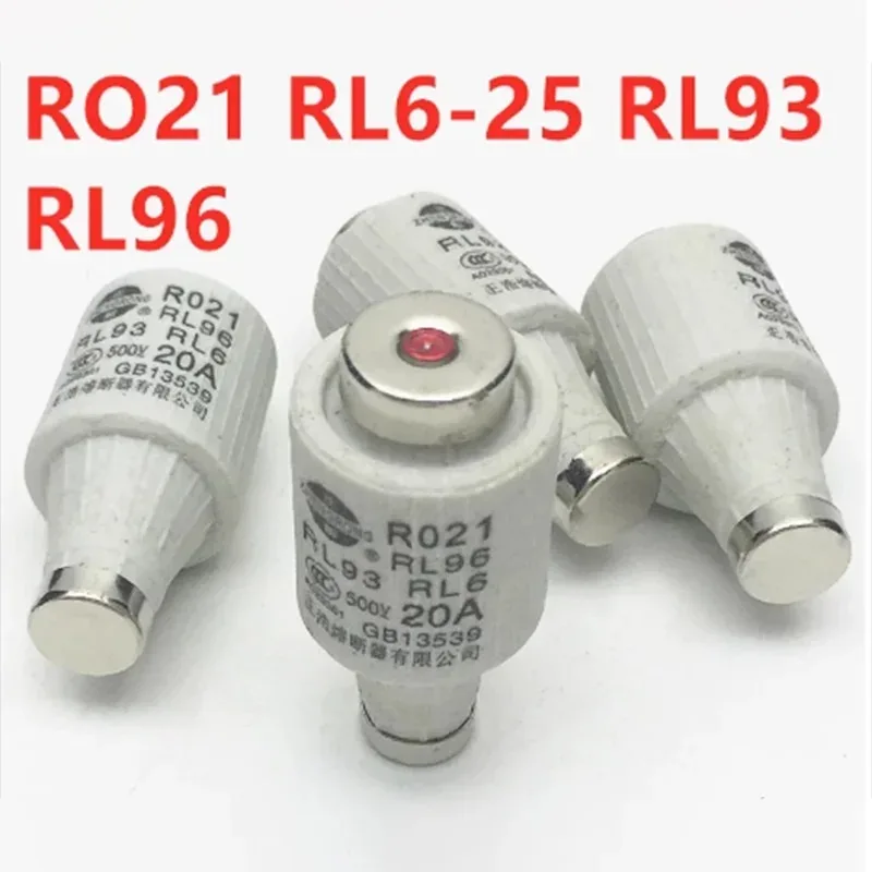 20 Stück/Los Spiralsicherung RL6-25 AC/DC 500V Zylindrische Sicherungseinsätze R021 RO21 DII Schraubkeramiksicherung 2A 4A 6A 10A 16A RL93 RL96 RL6 – Detail 5