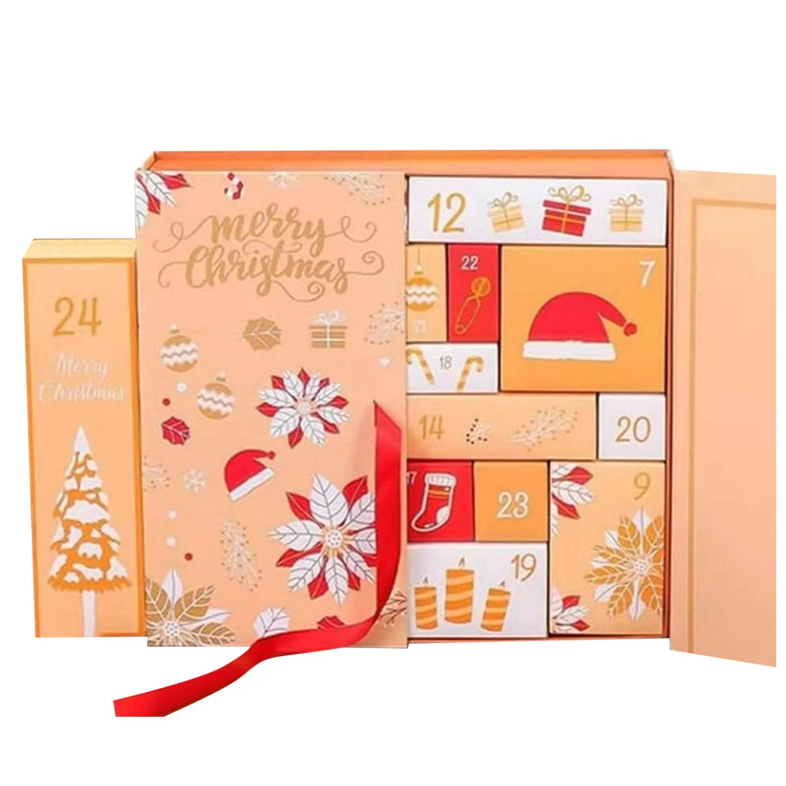 Guirlande à piles avec minuterie extérieure 24 calendrier de l'avent vide calendriers de l'avent vides pour remplir l'avent bricolage 30 minutes