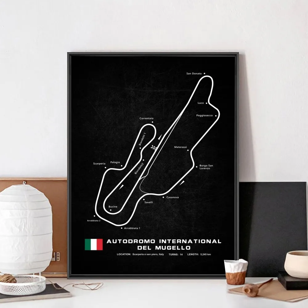 F1 racing track Poster No Framed Poster Kraft Club Bar Paper Vintage Poster Wall Art Painting Bedroom Study Stickers