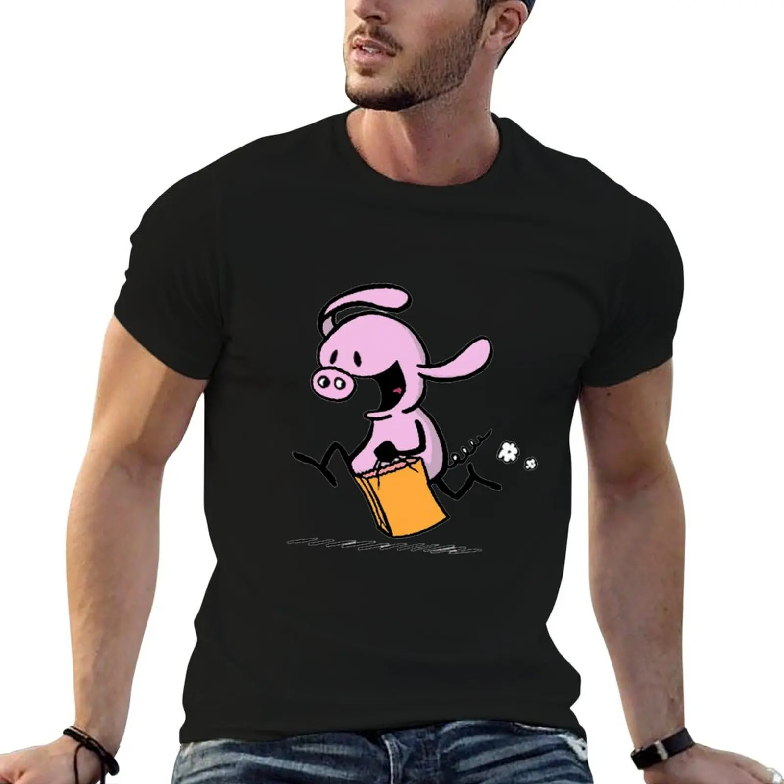 pig pearls T-Shirt Work Short Sleeve Cotton Top