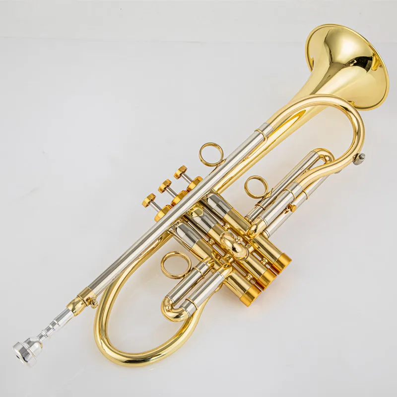 TOP Advanced Custom Professional Trumpet Bb Tune Brass Gold Plated Surface Professional Music Instruments With Case