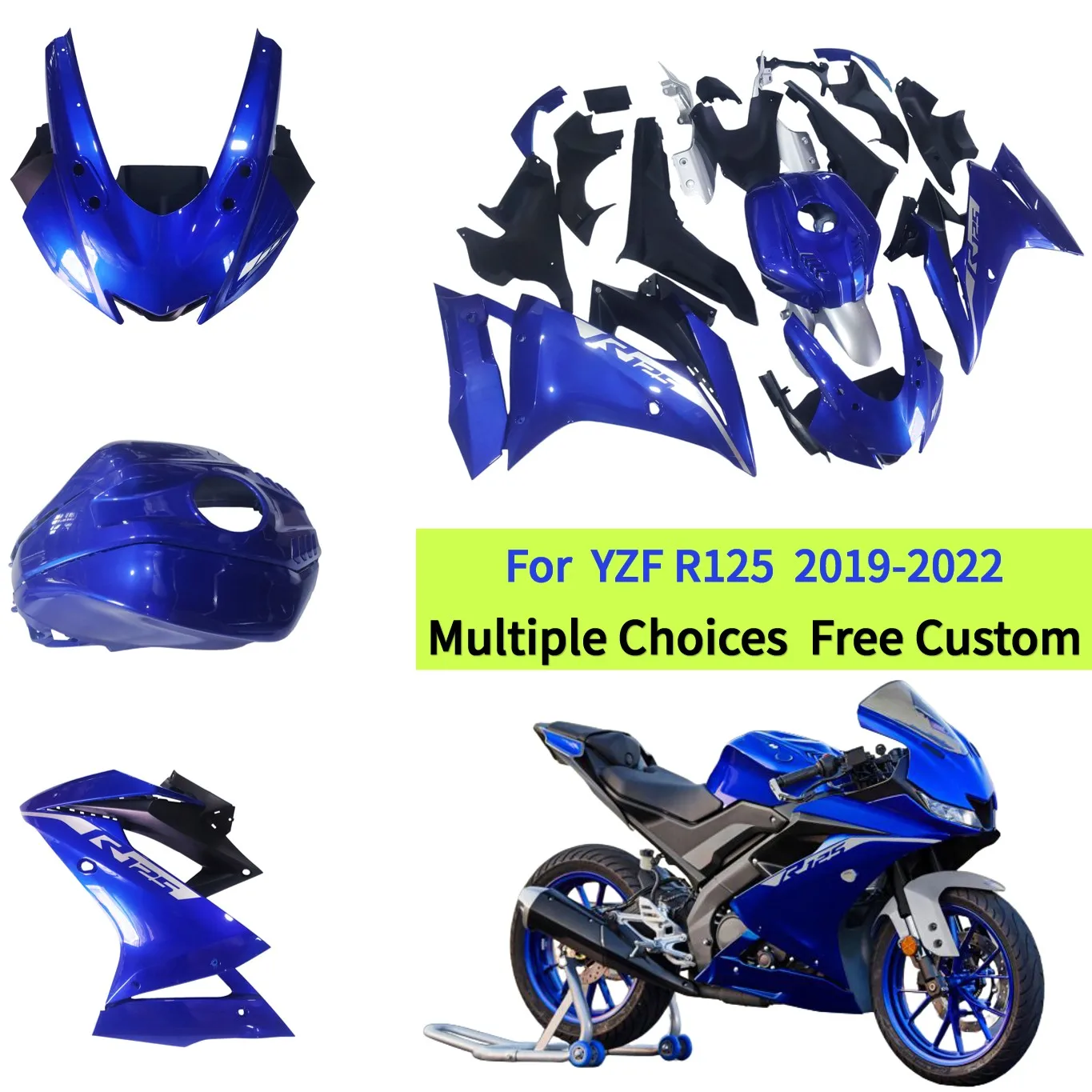 

For Yamaha YZF R125 2019-2022 ABS Plastic Bodywork Fairing Kit Motorcycle Panels - Replacement Parts YZF-R125 19 20 21 22