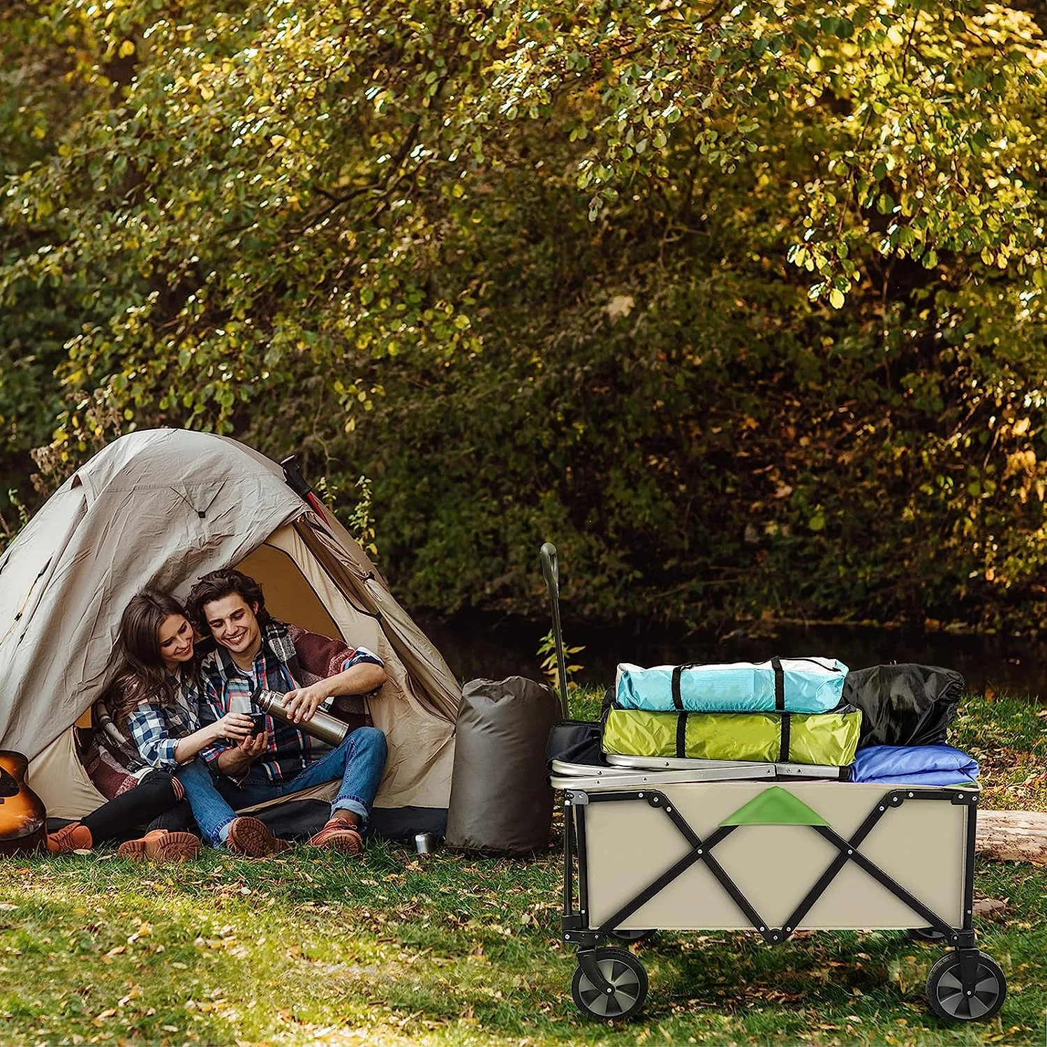 Folding Outdoor Camping Wagon Garden Truck Folding Wagon Foldable Heavy