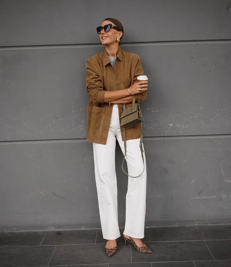 2026 neue Lange Ärmel Frühling Herbst Mäntel frauen Vintage Wildleder Einfarbig Übergroßen Revers Hemd Jacke