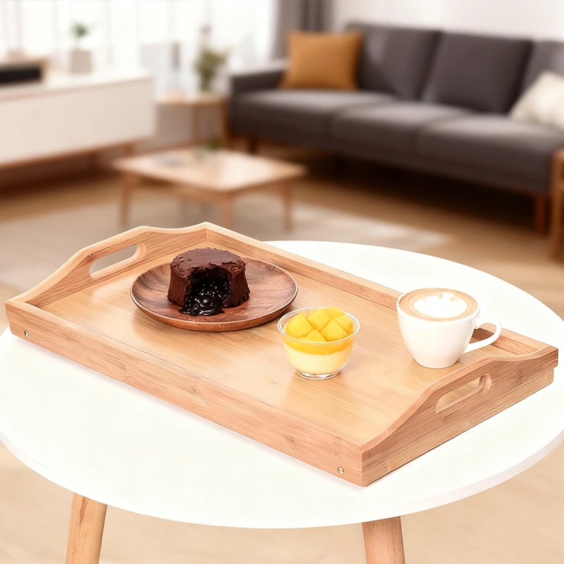 الخيزران السرير صينية الجدول مع أرجل قابلة للطي مقبض طوي تخدم صينية الكمبيوتر المحمول صينية الوجبات الخفيفة صينية الإفطار طاولة السرير طاولة الرسم