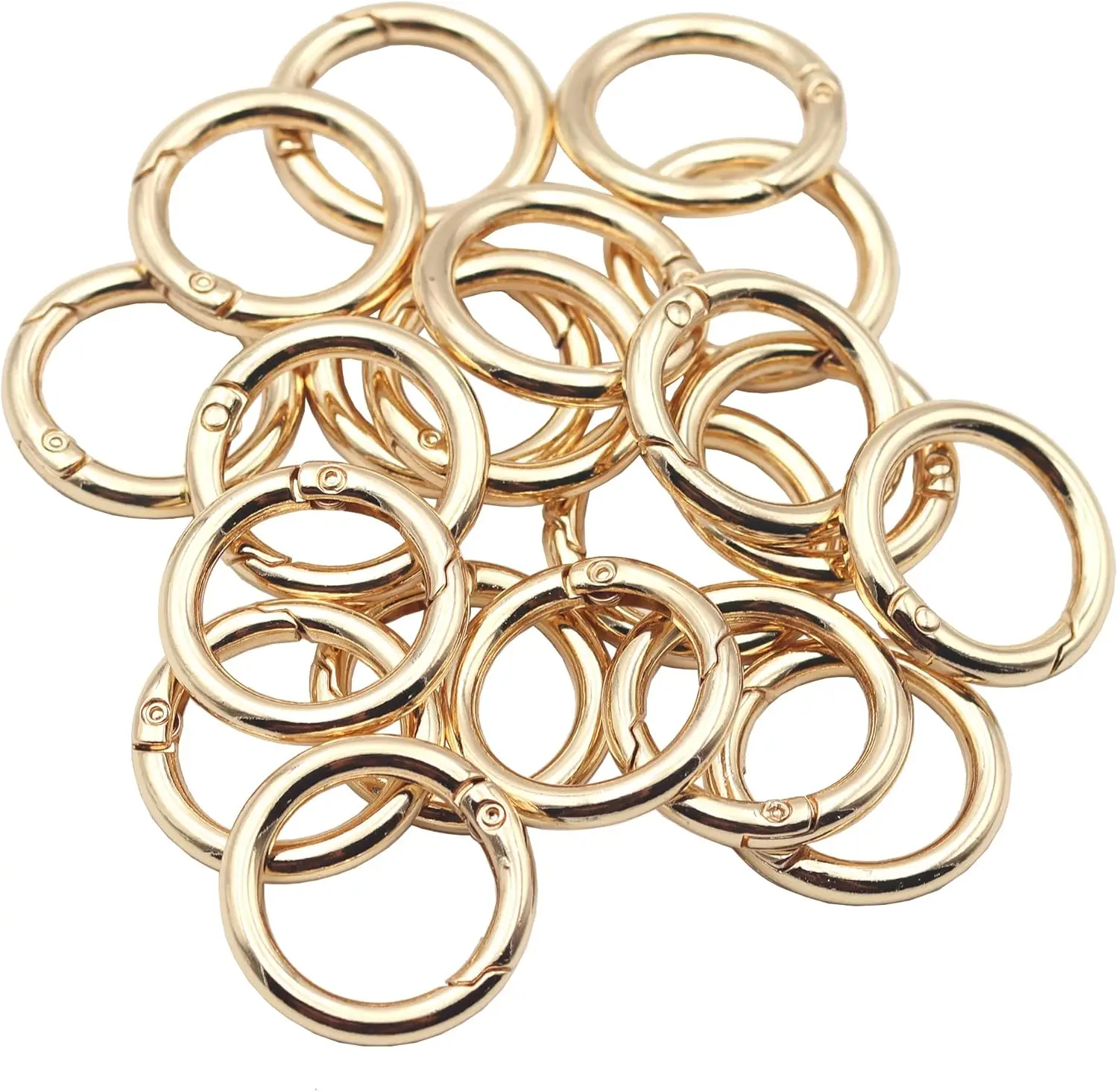 

20pcs Gold Keychain Carabiner Clips with Trigger Spring ORings for Bags Purses